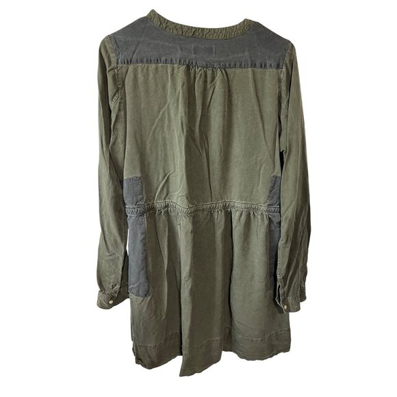 Gap Womens Olive Green Utility Tunic Dress With Pockets  Size 12T - Picture 4 of 8